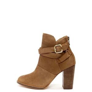 Chinese Laundry zip it dark camel brown suede bootie size 9.5